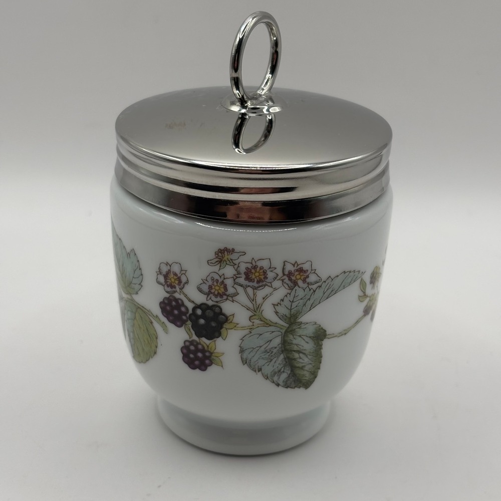 Vintage Royal Worcester Bramble Egg Coddler Fine Porcelain England Blackberry